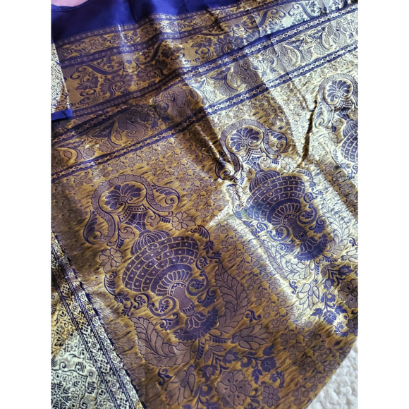 Women Pure Silk Kanjivaram Saree Handloom Wedding Festive Designer - Picture 13 of 16